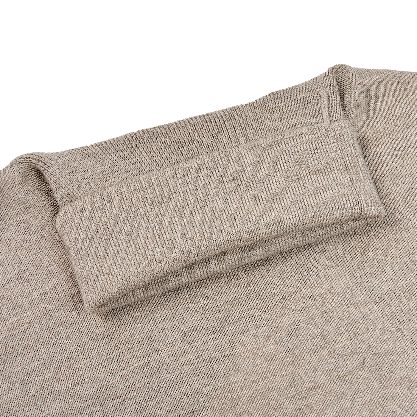Light Beige Extra Fine Merino Roll Neck