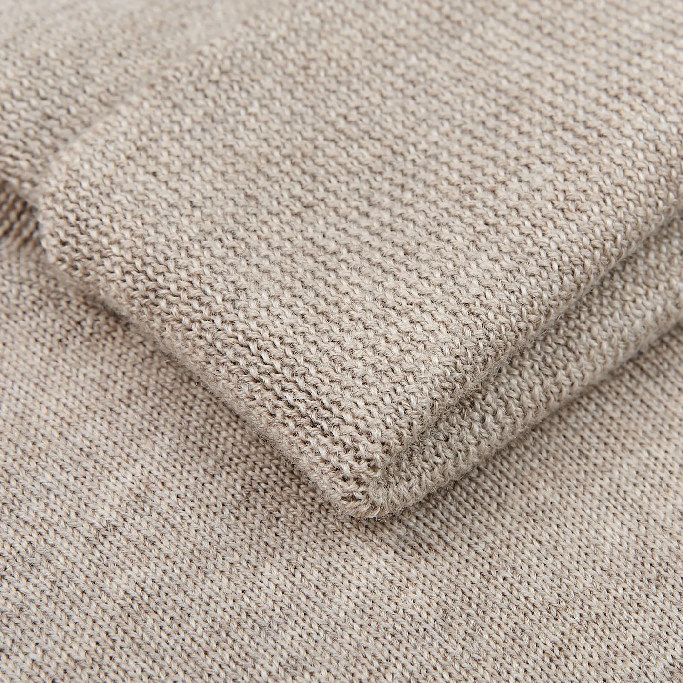 Light Beige Extra Fine Merino Roll Neck