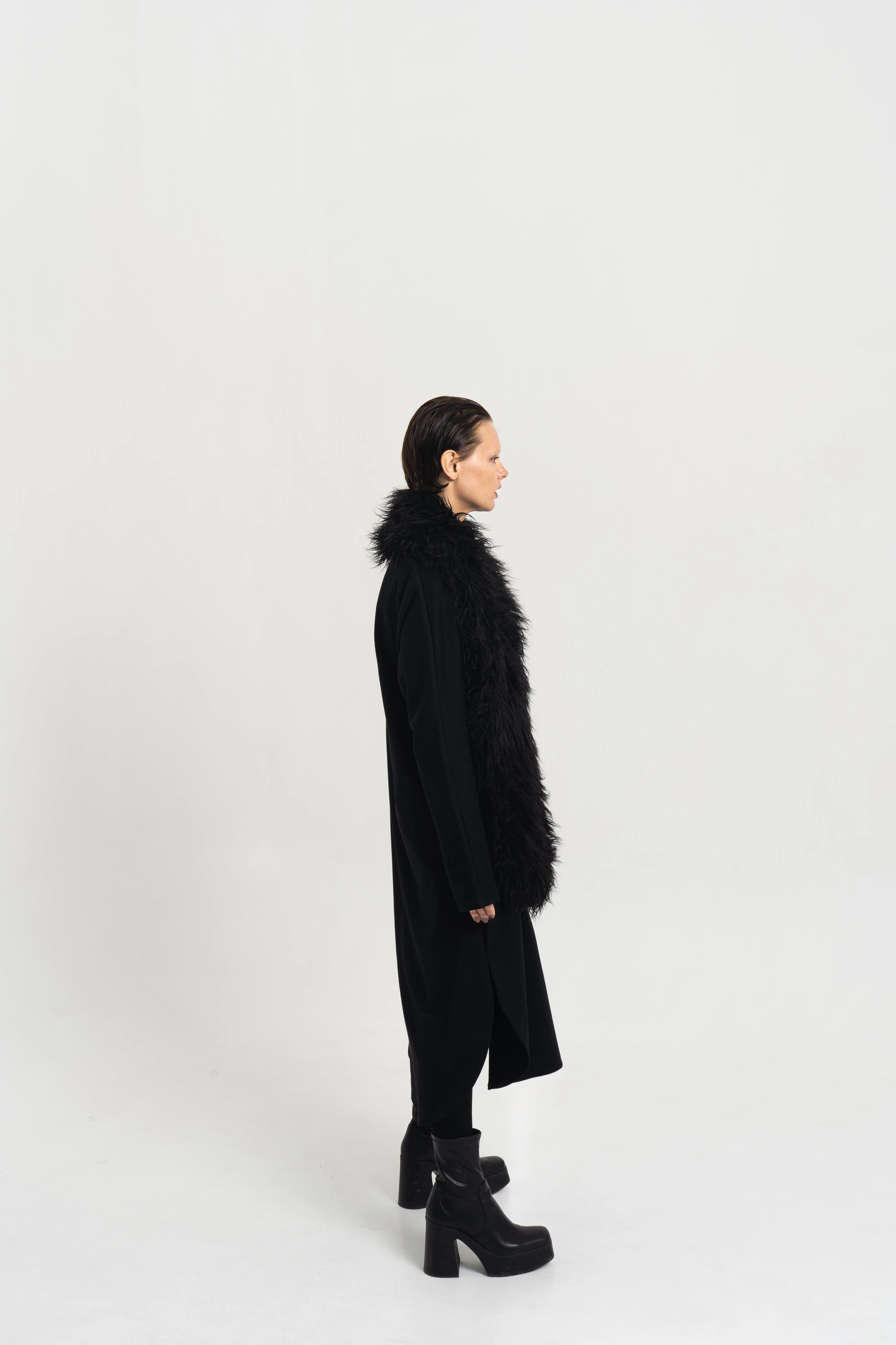Long Hair Faux Fur Shawl