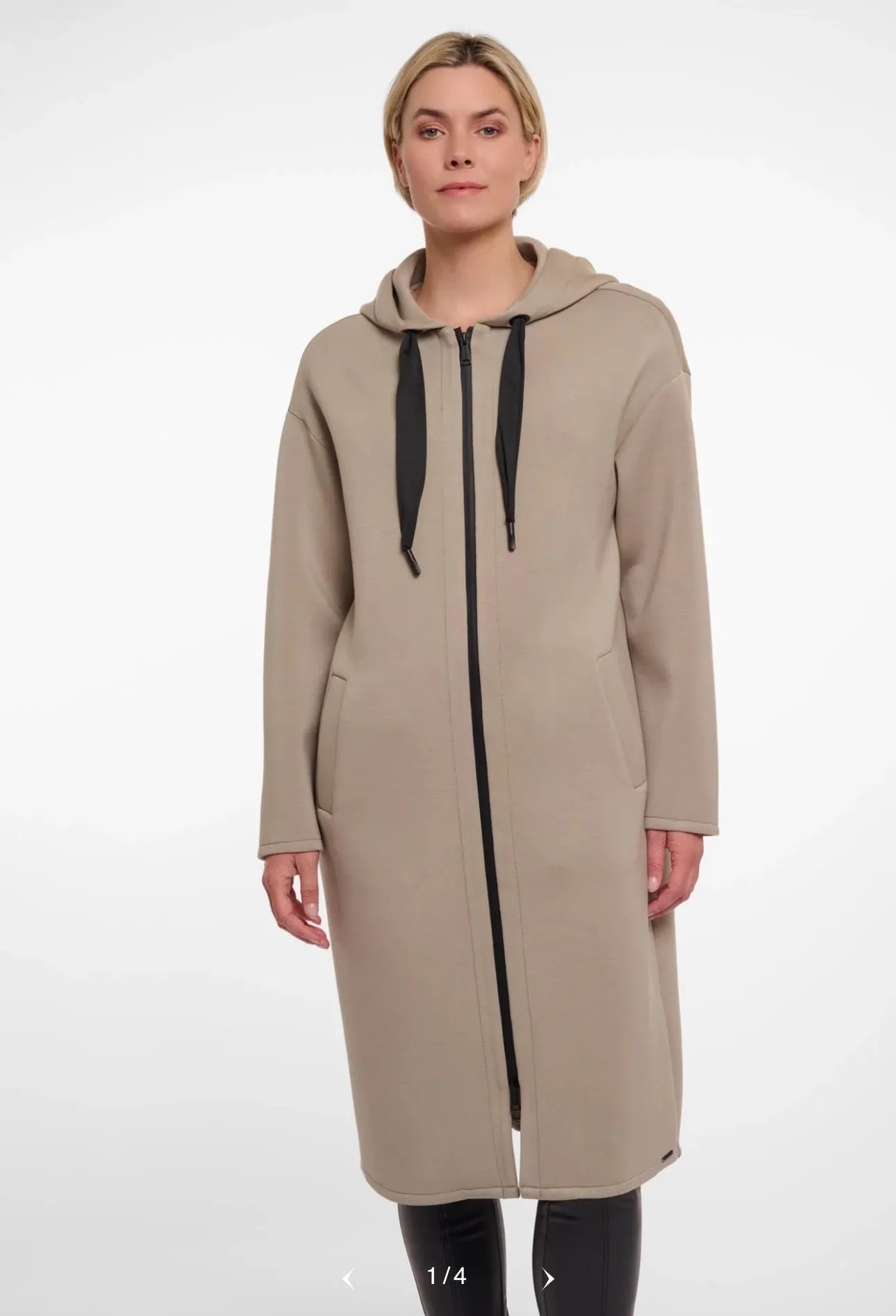 Long Hooded Coat - Dusky Khaki