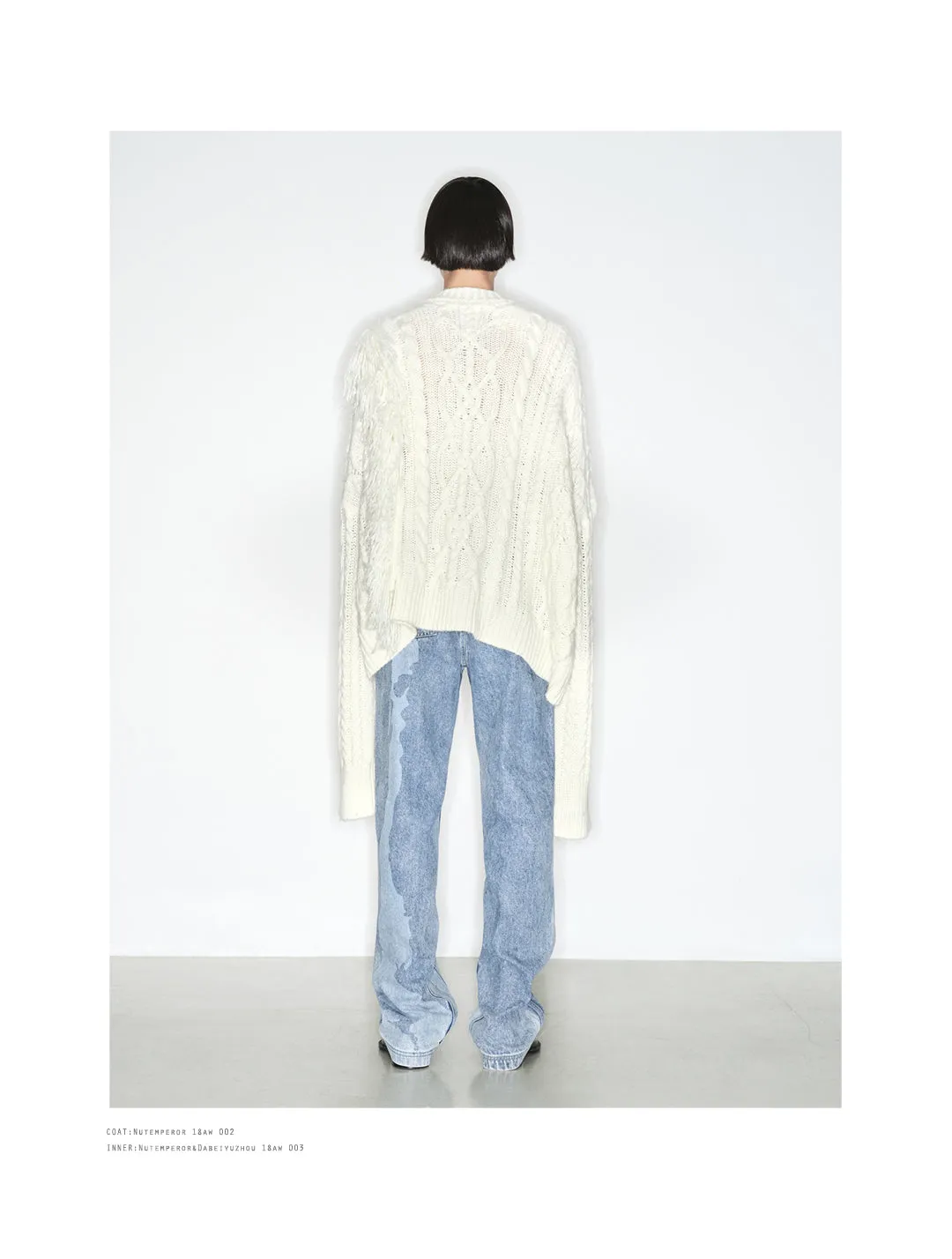 Loose-fitting long-hair thick knit sweater