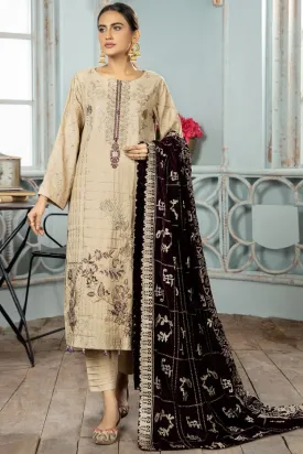 Marjjan Unstitched 3 Piece Embroidered Self Wool Collection'2022-MVD-15-Purple