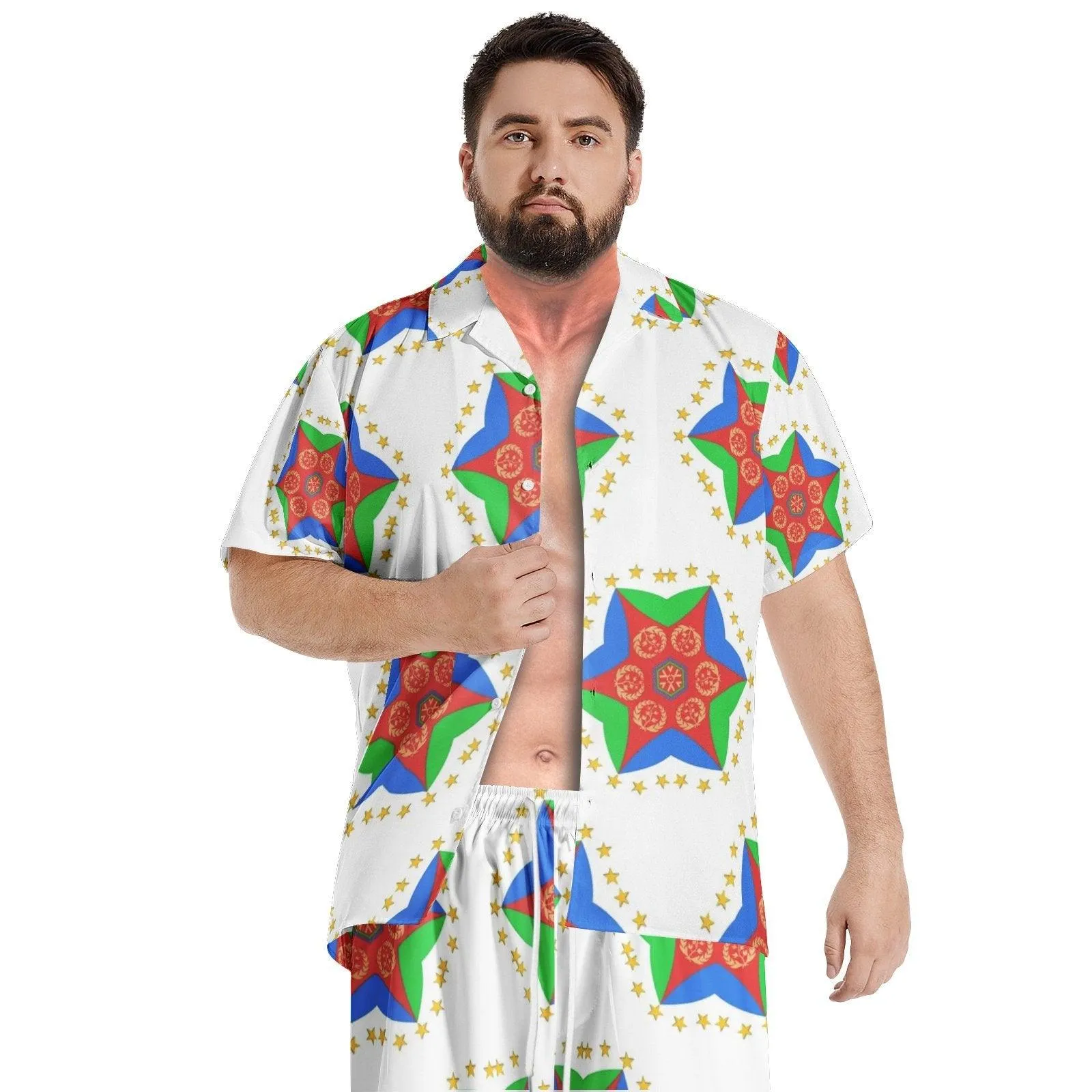 Men's All-Over-Print Hawiian Shirt Sets