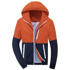 Men’s patchwork zipper hoodies windbreaker sportswear