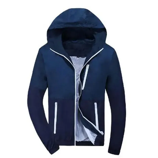 Men’s patchwork zipper hoodies windbreaker sportswear