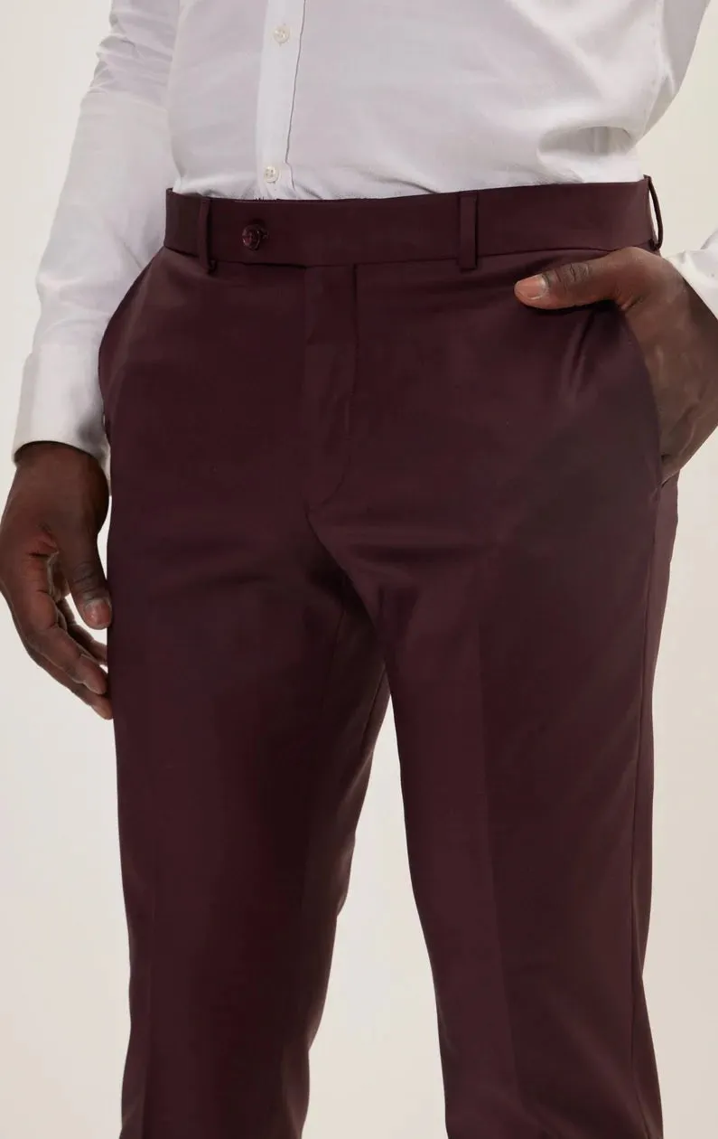 Merino Wool Peak Suit - Burgundy