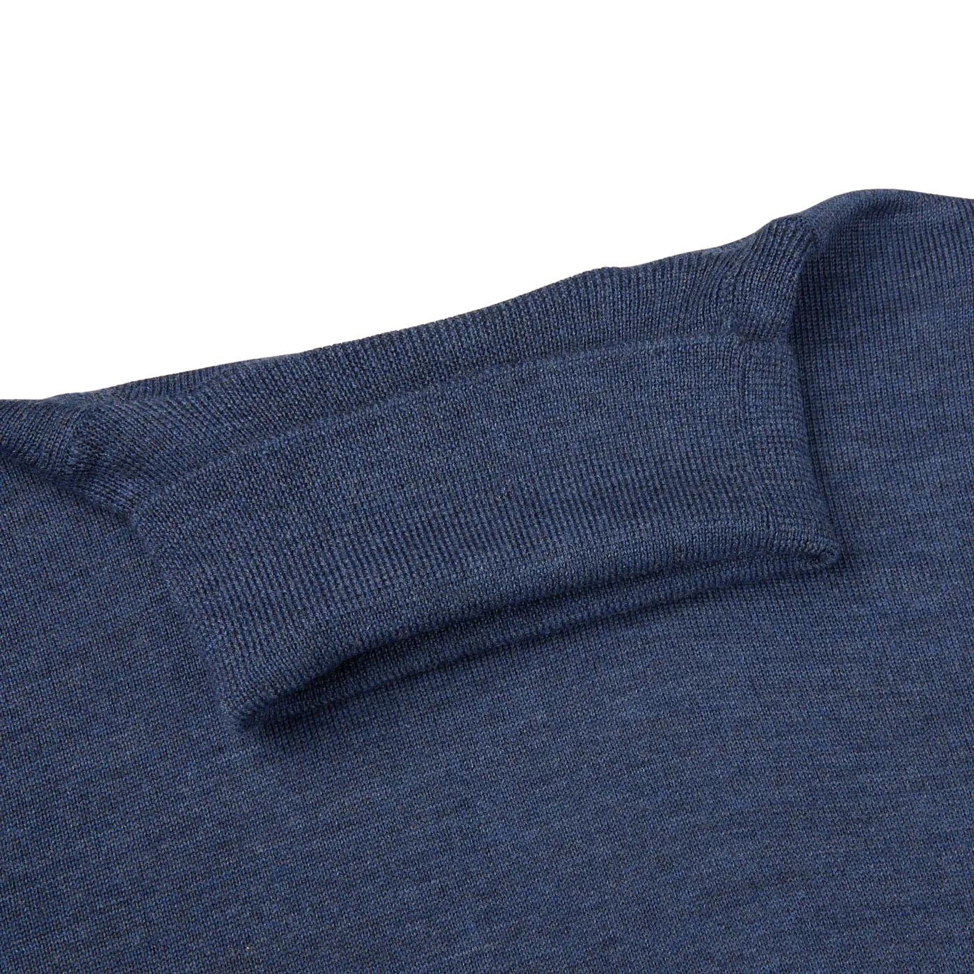 Mid Blue Extra Fine Merino Roll Neck