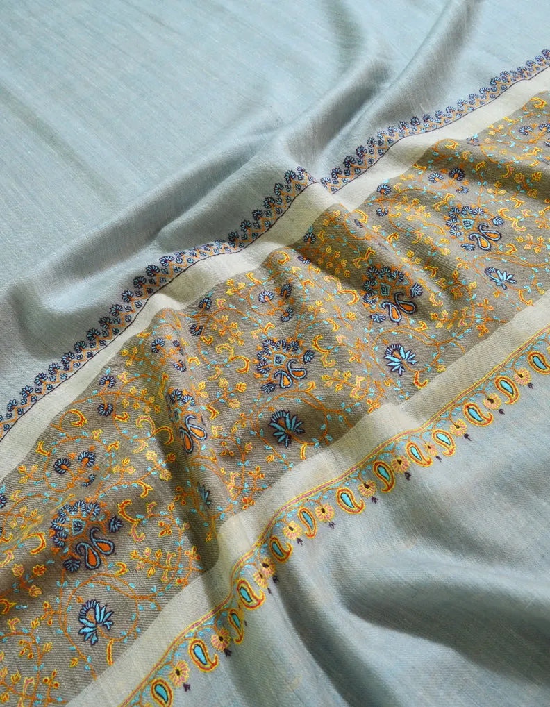 Natural Pashmina Shawl With Sozni Work 5791