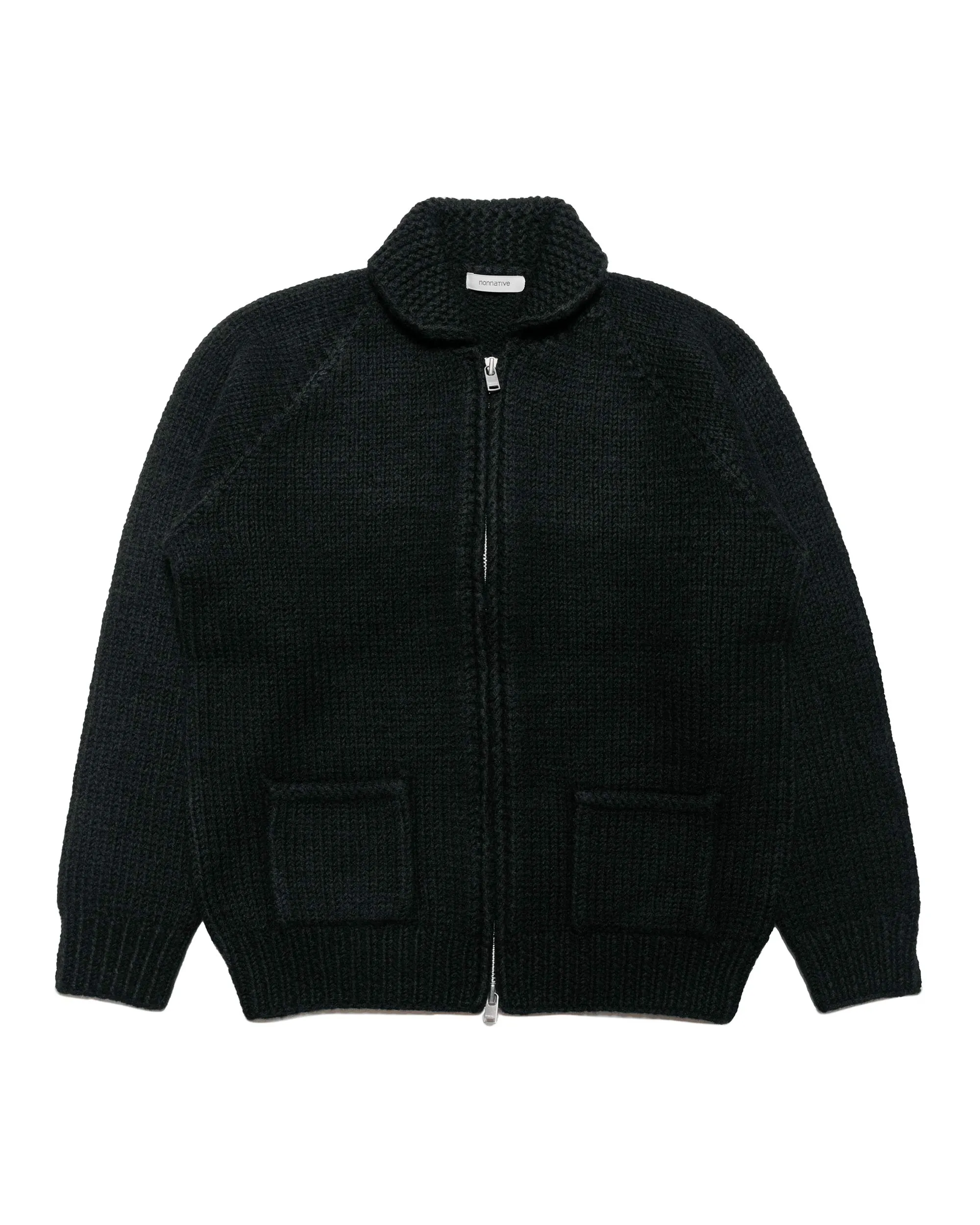 nonnative Adventurer Hand-Knit Cowichan Sweater Wool Yarn Black