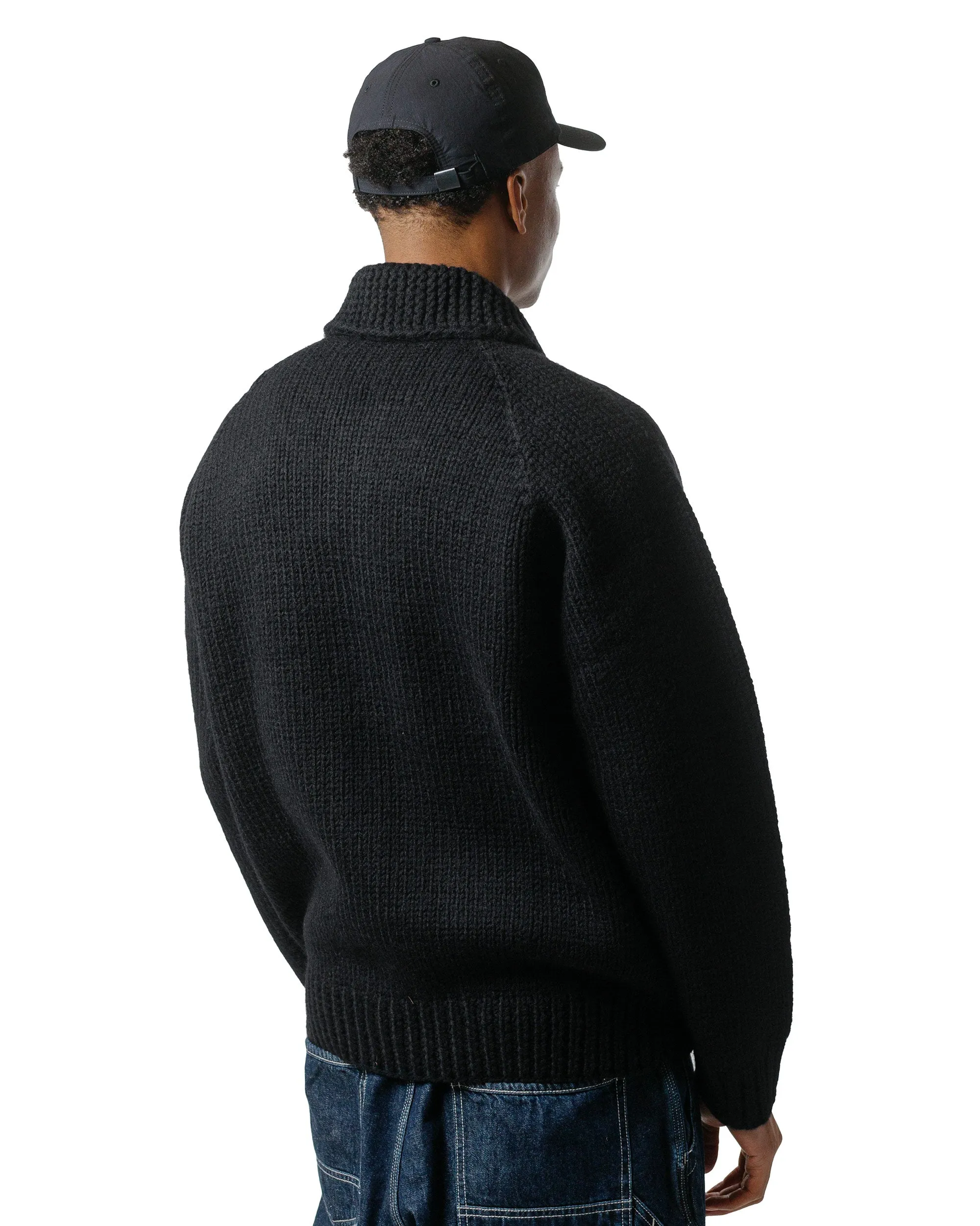 nonnative Adventurer Hand-Knit Cowichan Sweater Wool Yarn Black