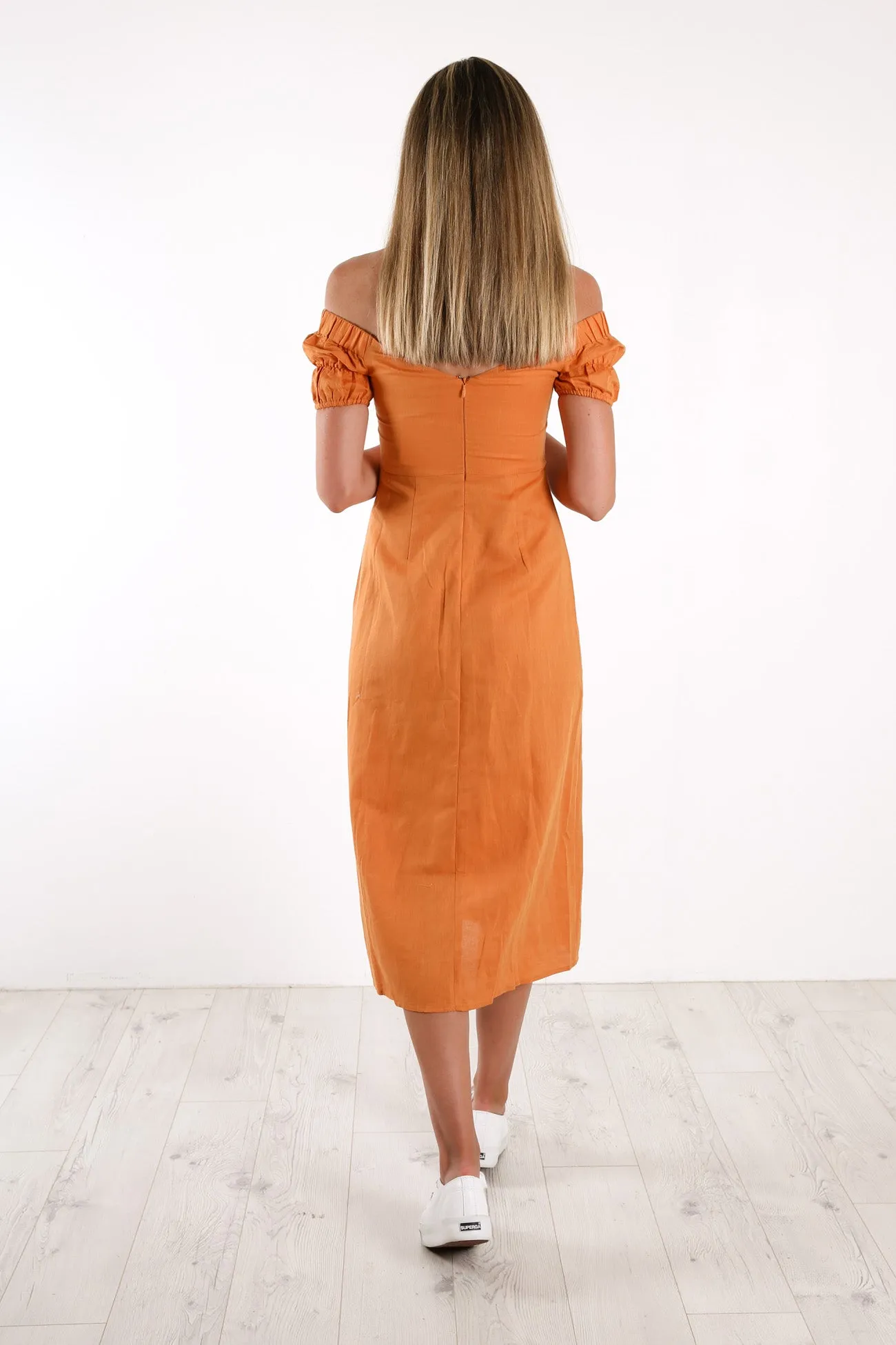 Nyha Midi Dress Rust