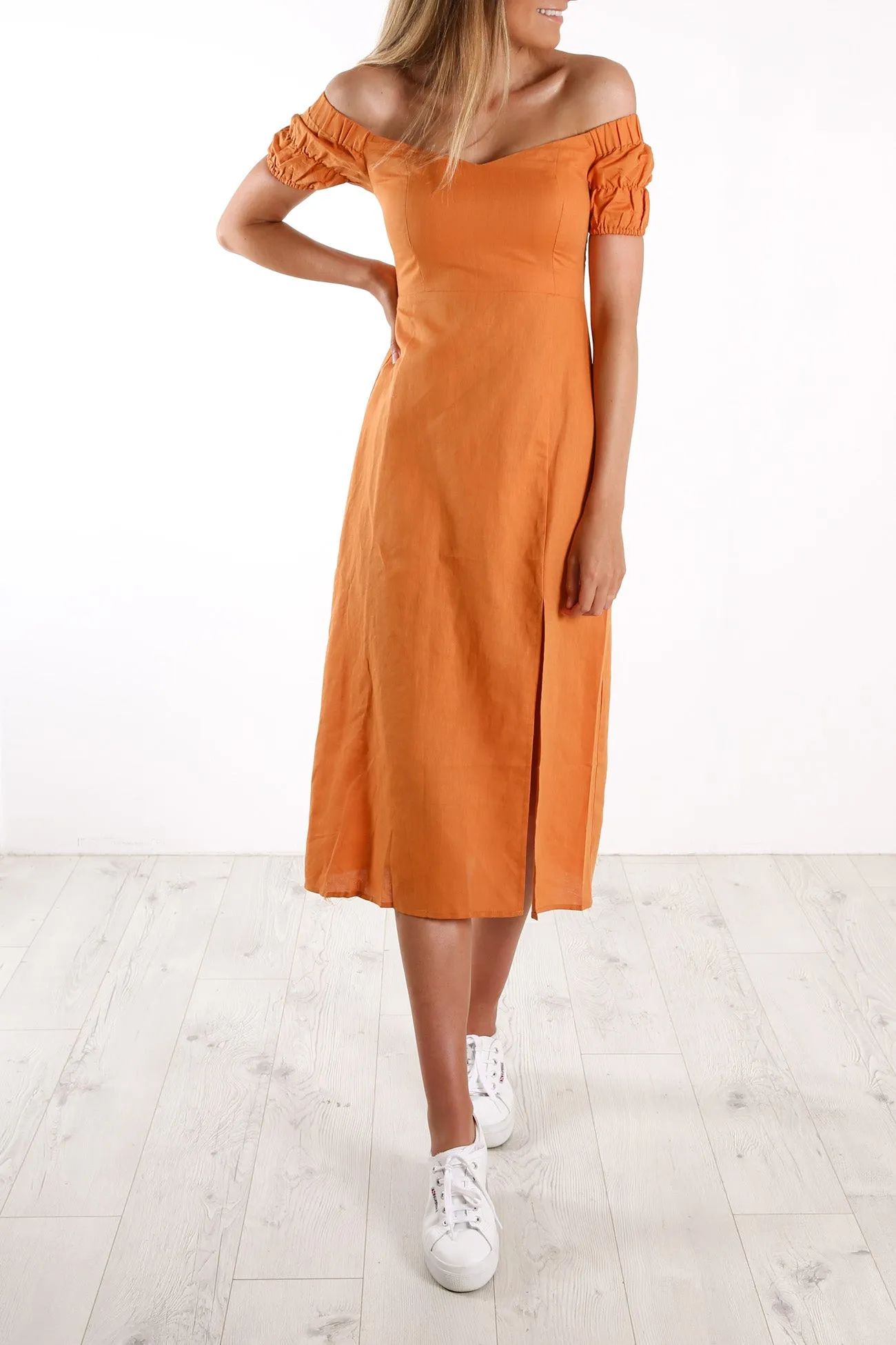 Nyha Midi Dress Rust