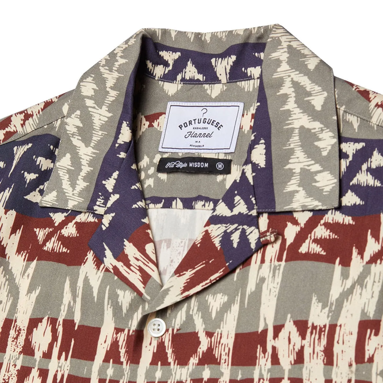 Portuguese Flannel Toki SS Shirt Grey / Navy / Bordeaux
