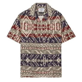 Portuguese Flannel Toki SS Shirt Grey / Navy / Bordeaux