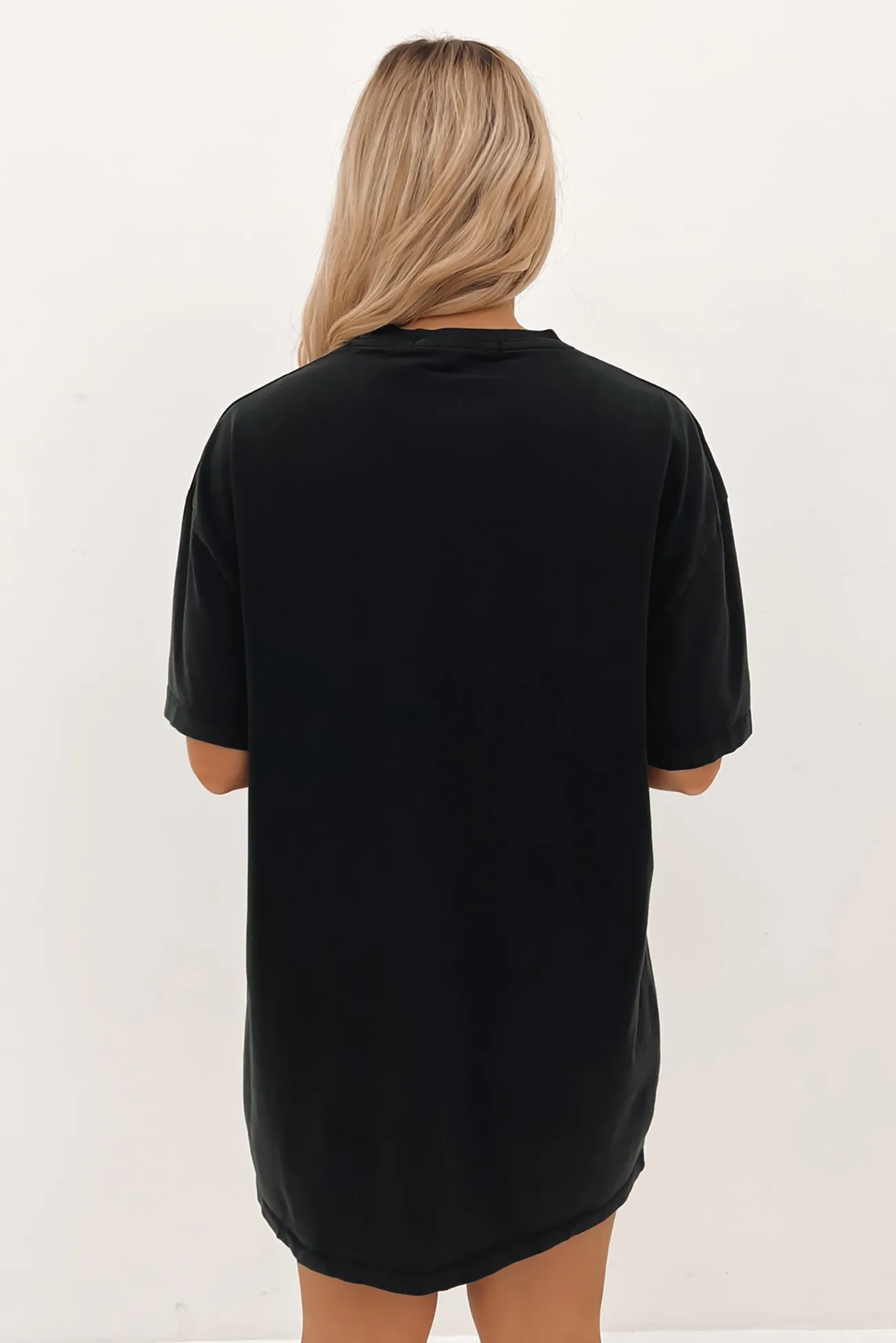 Raptor Tee Dress Washed Black