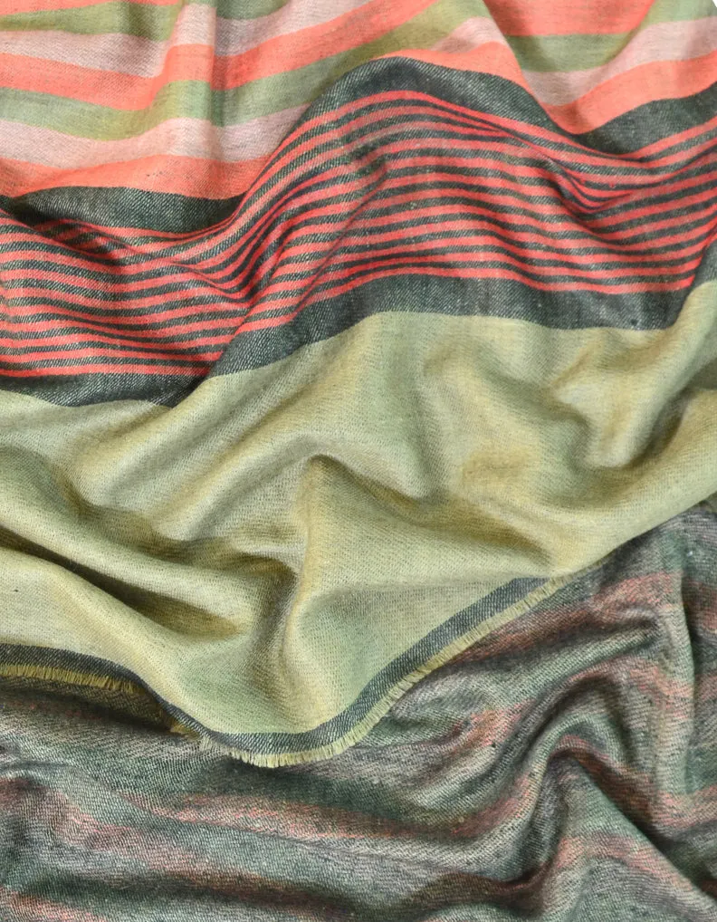 Reversible Striped Pashmina Shawl 5276