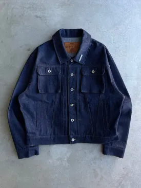 Rigid box short denim jacket