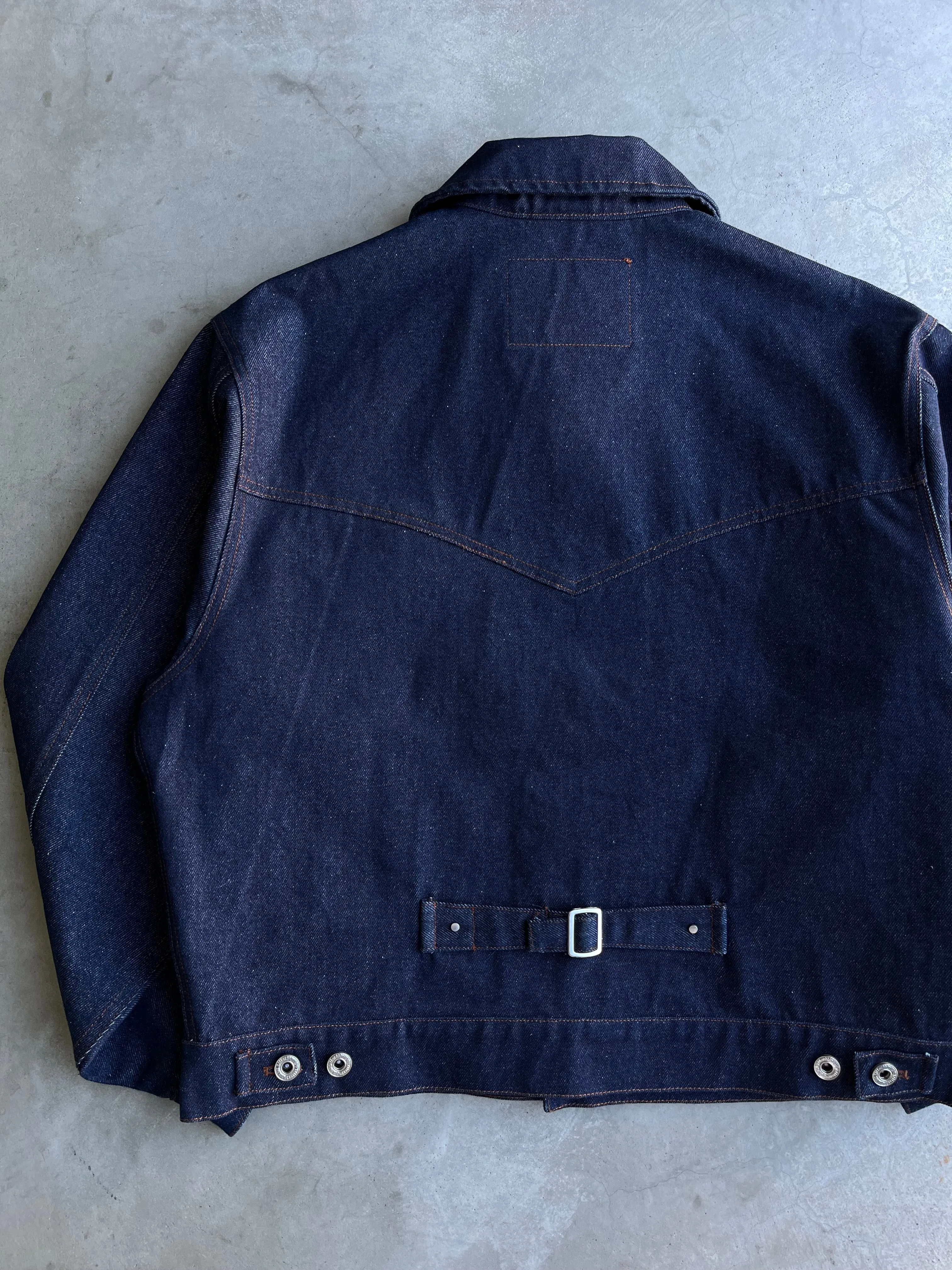 Rigid box short denim jacket