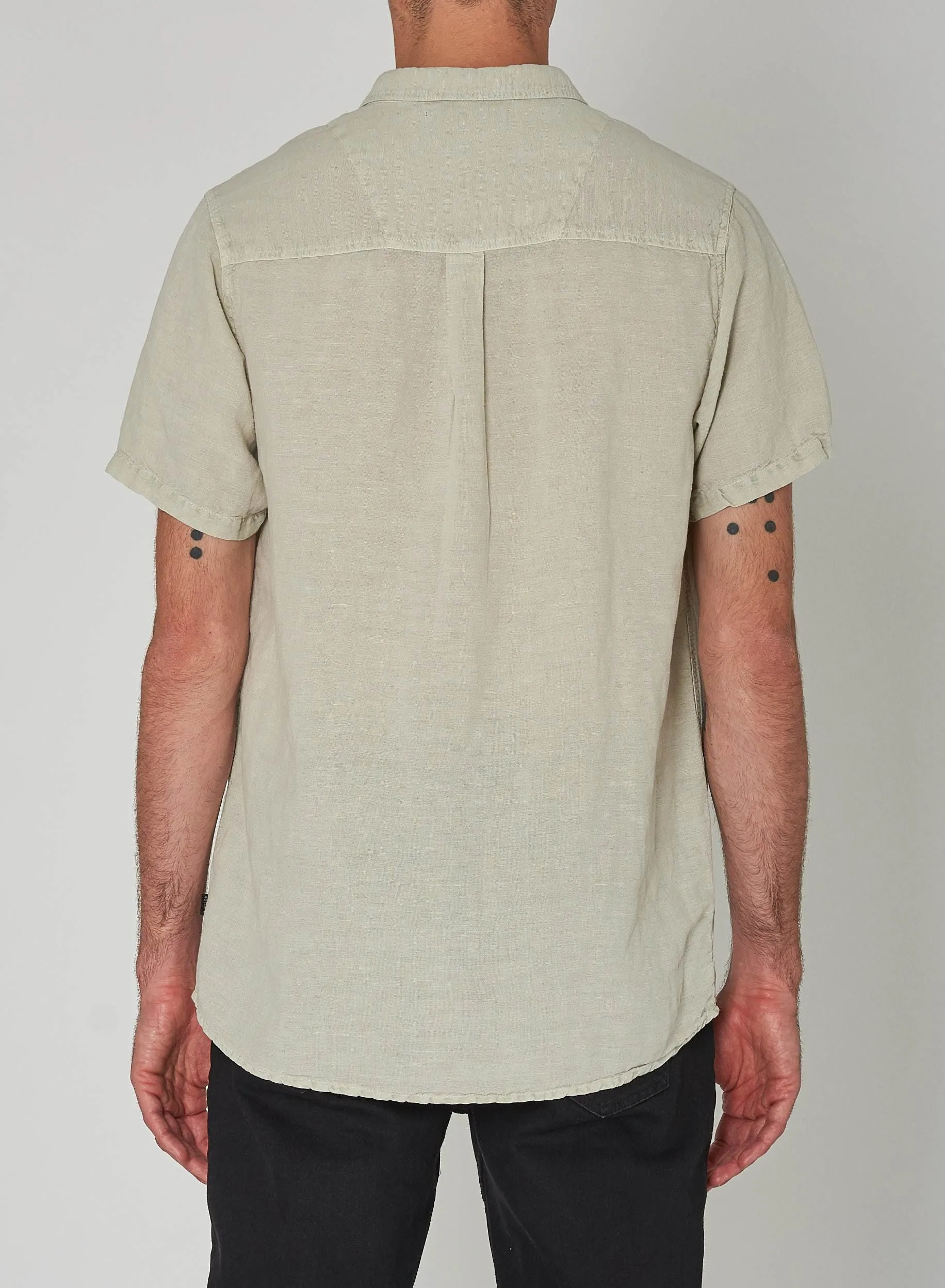ROLLAS Mens Men At Work Hemp Short Sleeve Shirt - Stone