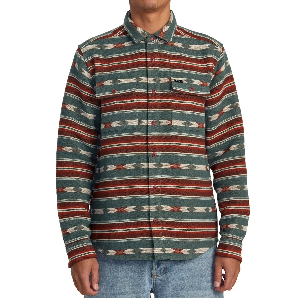 RVCA Blanket Long Sleeve Button-Up Flannel Shirt