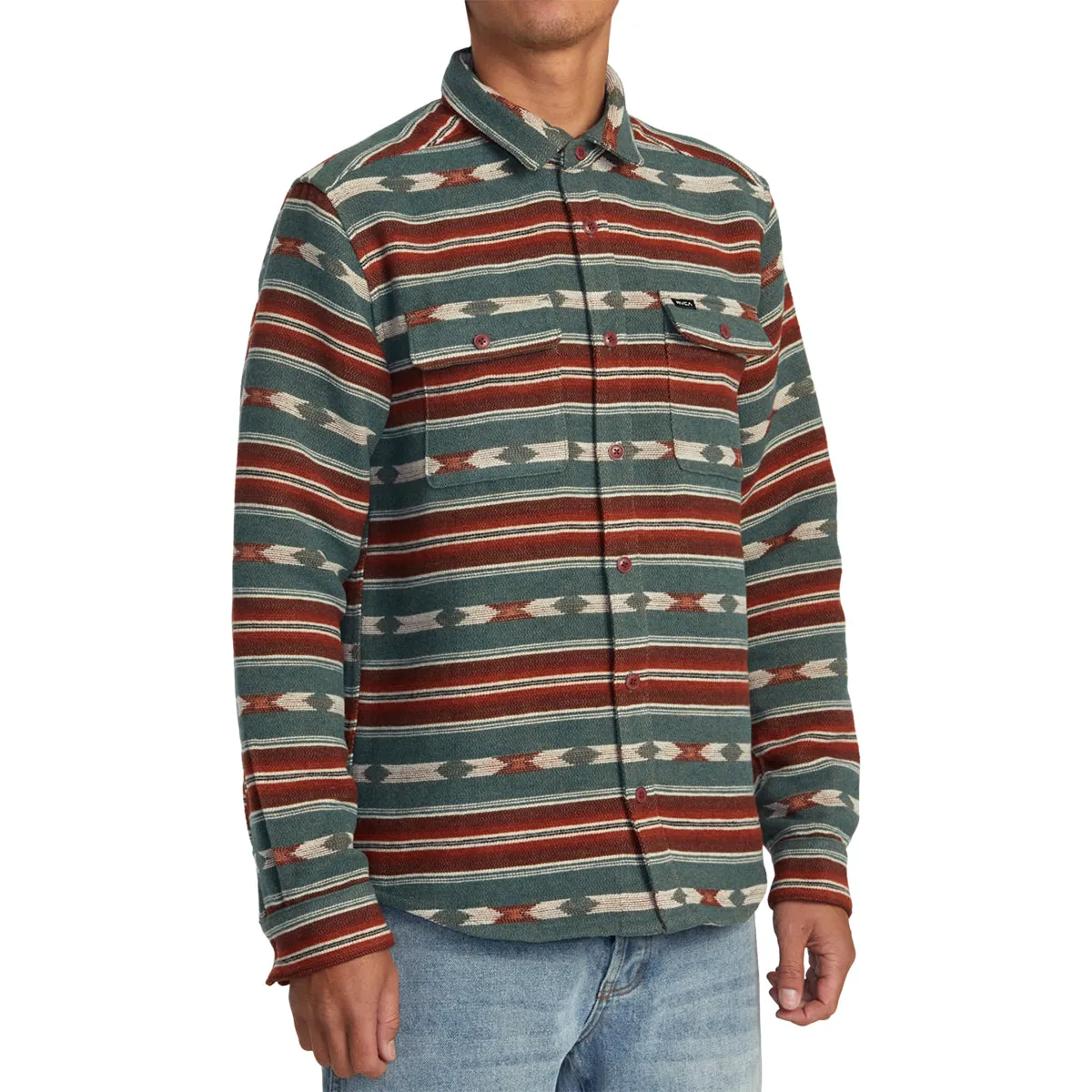 RVCA Blanket Long Sleeve Button-Up Flannel Shirt