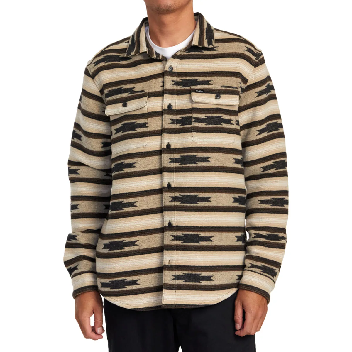 RVCA Blanket Long Sleeve Button-Up Flannel Shirt