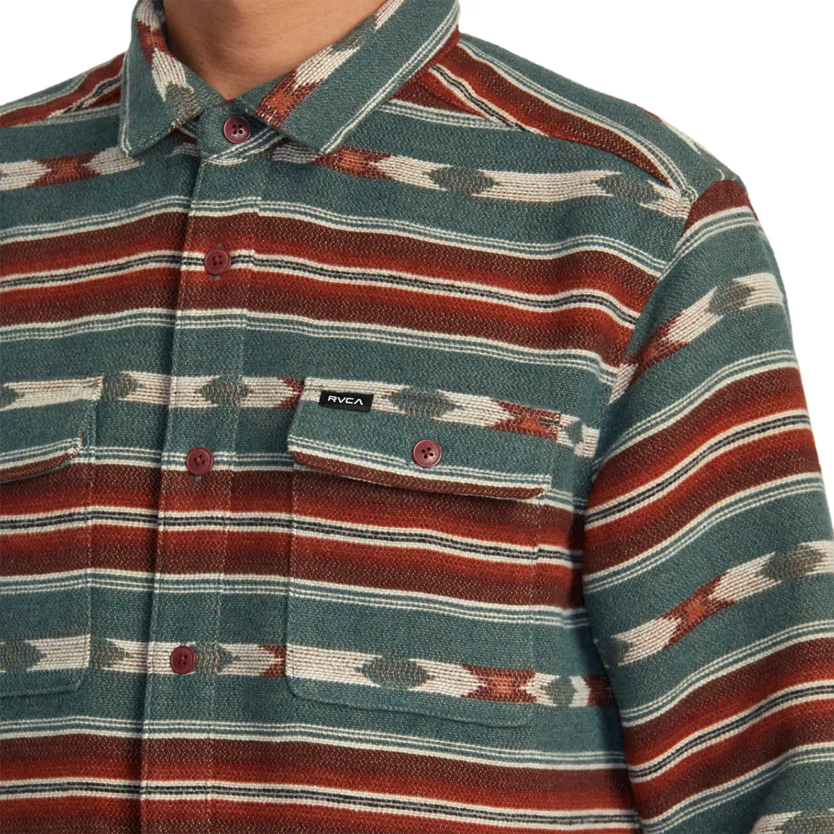 RVCA Blanket Long Sleeve Button-Up Flannel Shirt