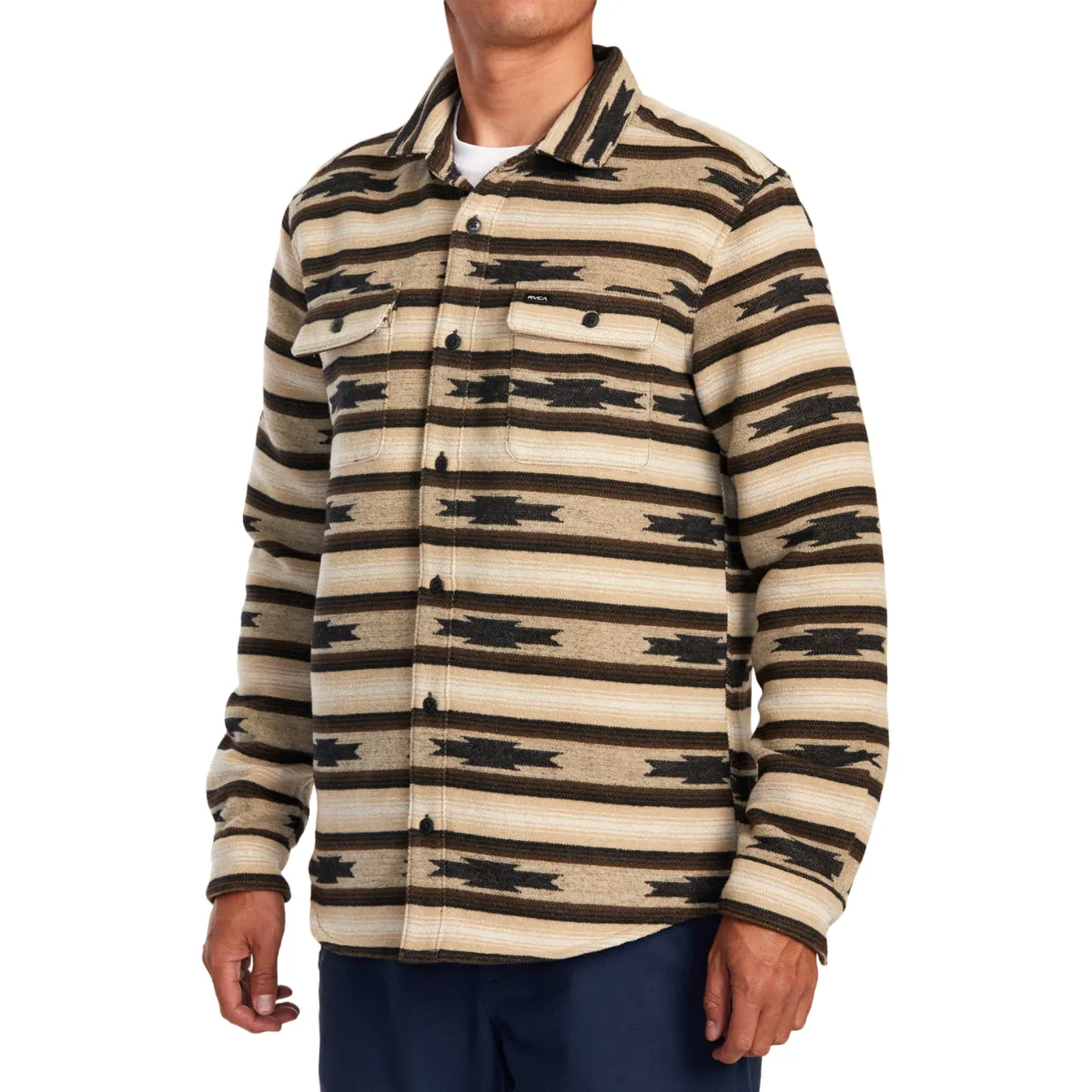 RVCA Blanket Long Sleeve Button-Up Flannel Shirt