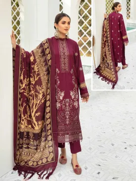 Shaista Peach Emb Unstitched 3 Piece Pure Wool Vol-01 Collection’2021-D-856