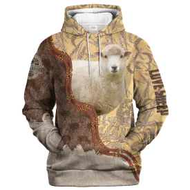 Sheep Lovers In Barley Pattern Hoodie