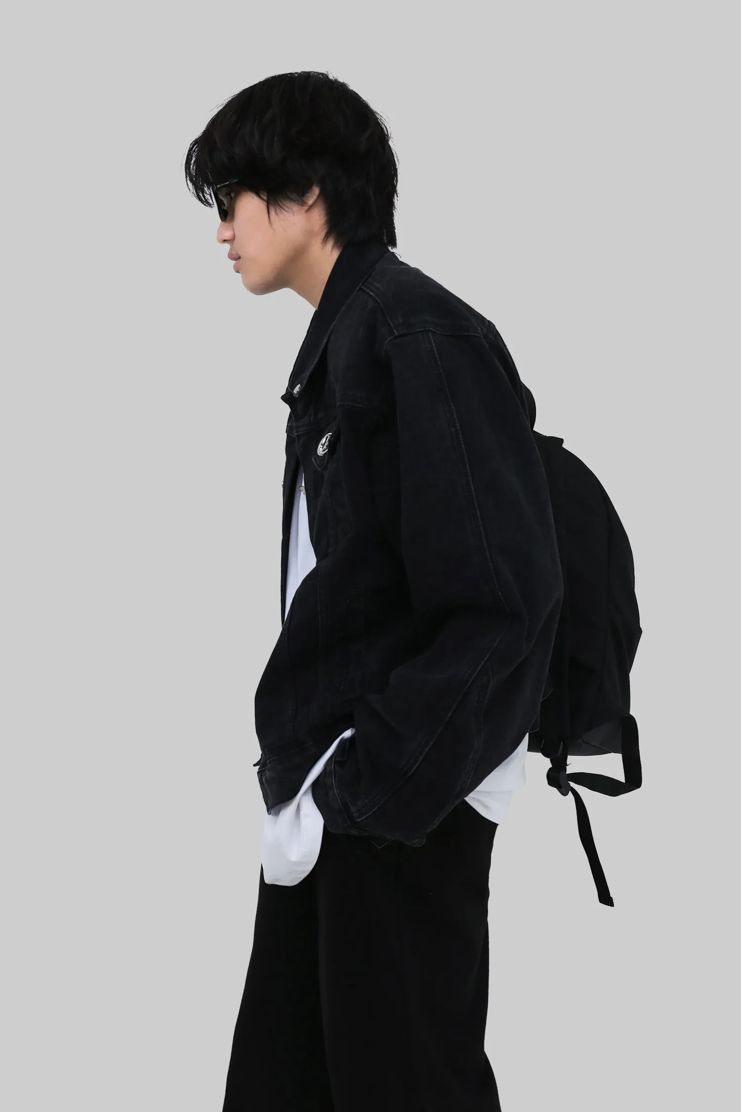 Short length logo denim jacket