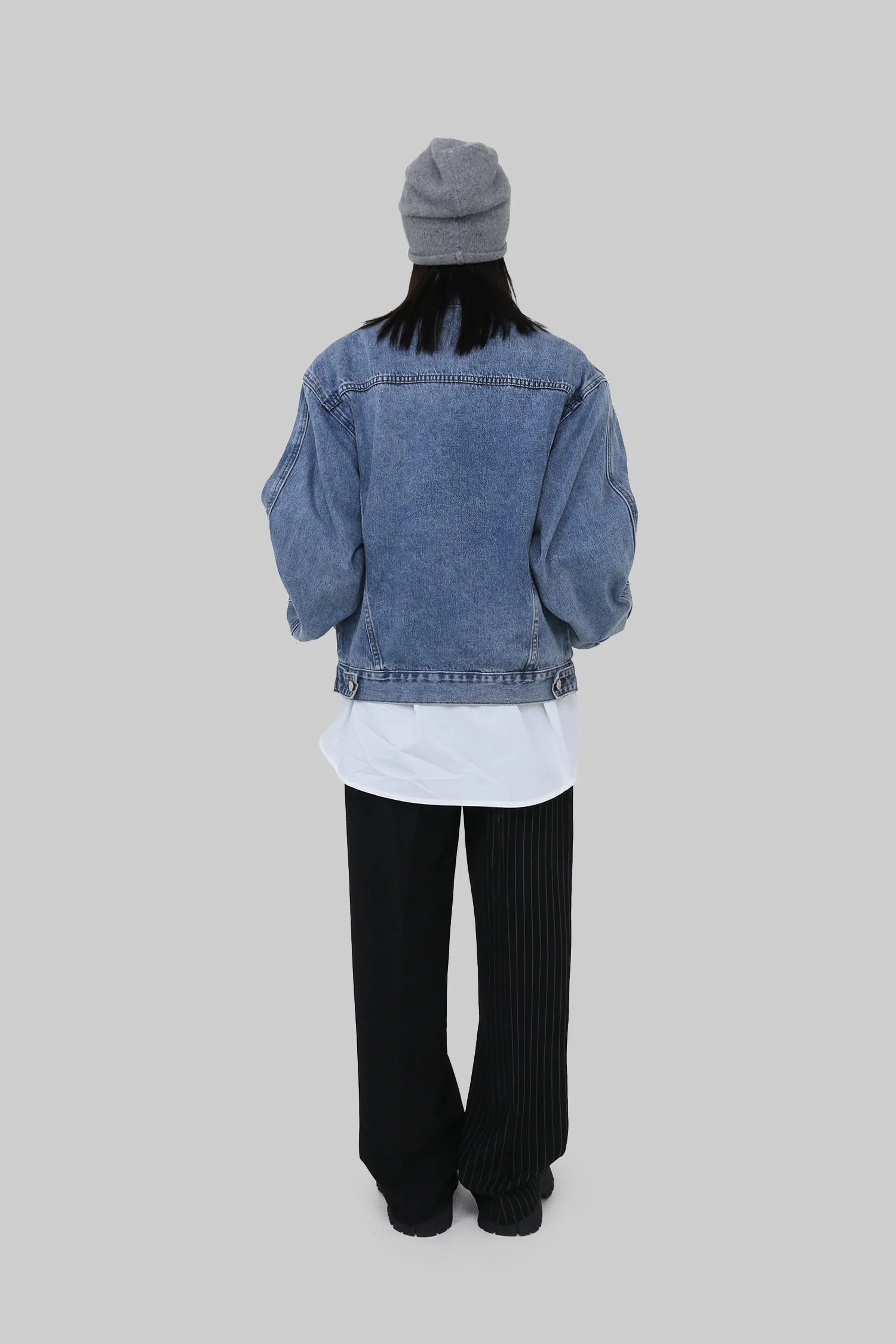 Short length logo denim jacket