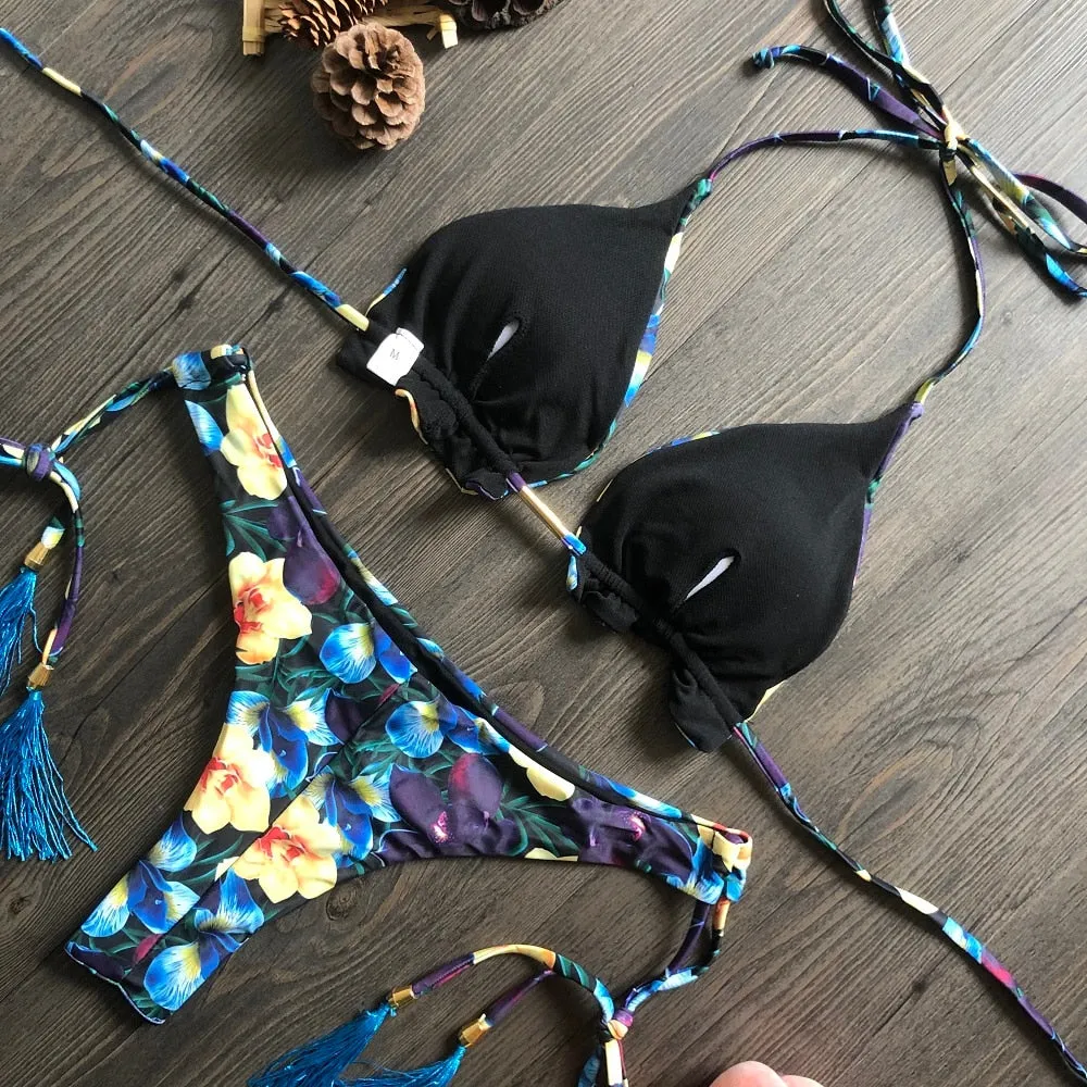 Sporty Stamp Push-Up Padded Swimsuit