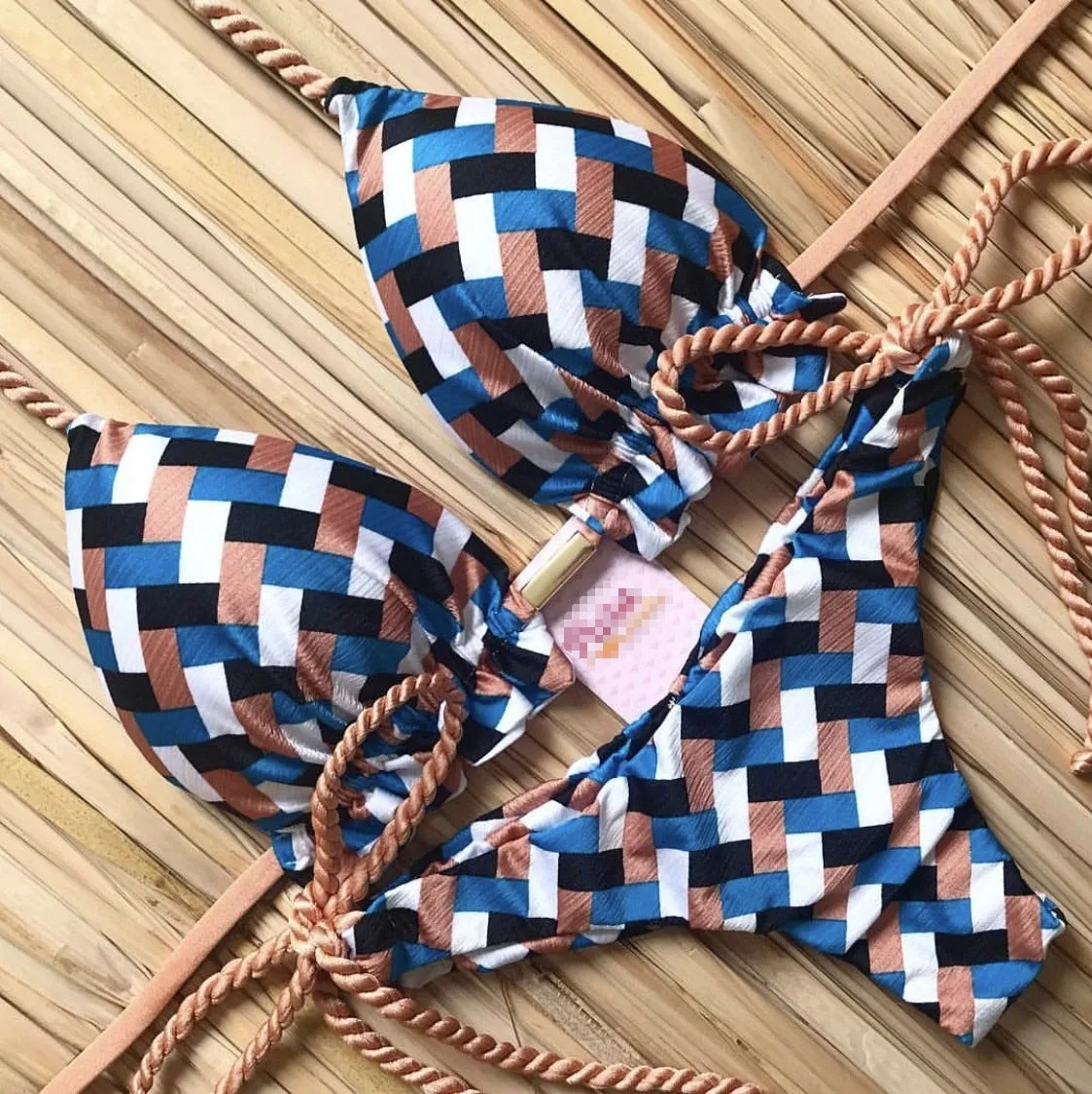 Sporty Stamp Push-Up Padded Swimsuit