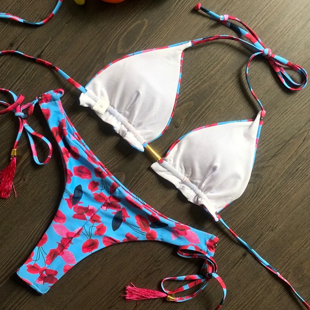 Sporty Stamp Push-Up Padded Swimsuit
