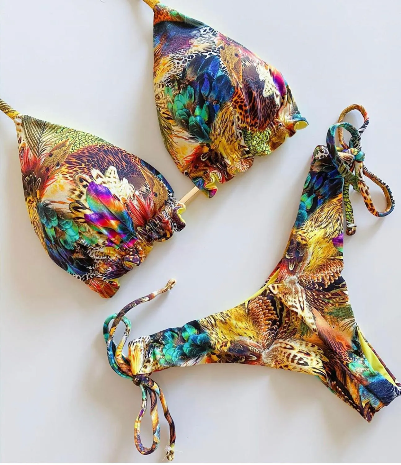 Sporty Stamp Push-Up Padded Swimsuit