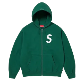 Supreme S Logo Zip Up Hooded Sweatshirt 'Dark Green'