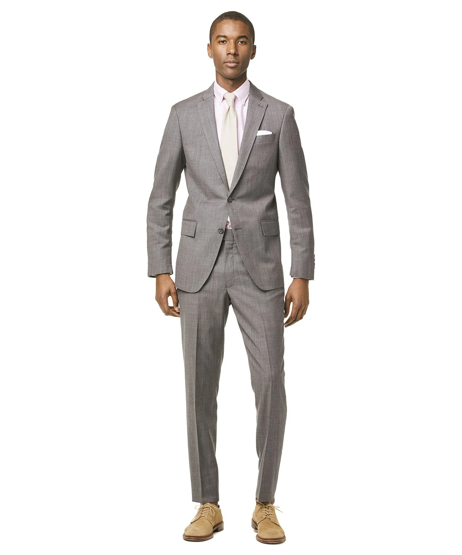 Sutton Stretch Tropical Wool Suit Jacket In Light Charcoal