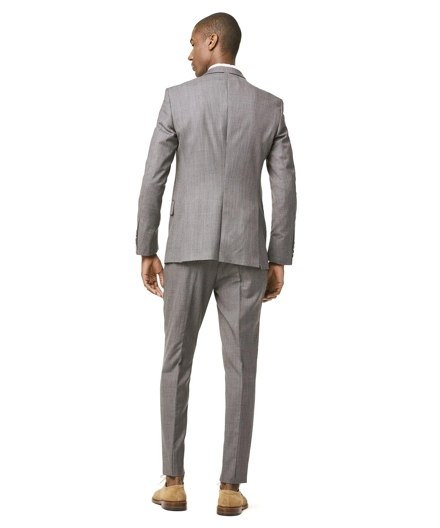 Sutton Stretch Tropical Wool Suit Jacket In Light Charcoal