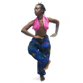 Tie Dye Harem Pant Royal Blue With Thai 100% Silk Shawl 10 EACH PIECE SOLD SEPARATELY