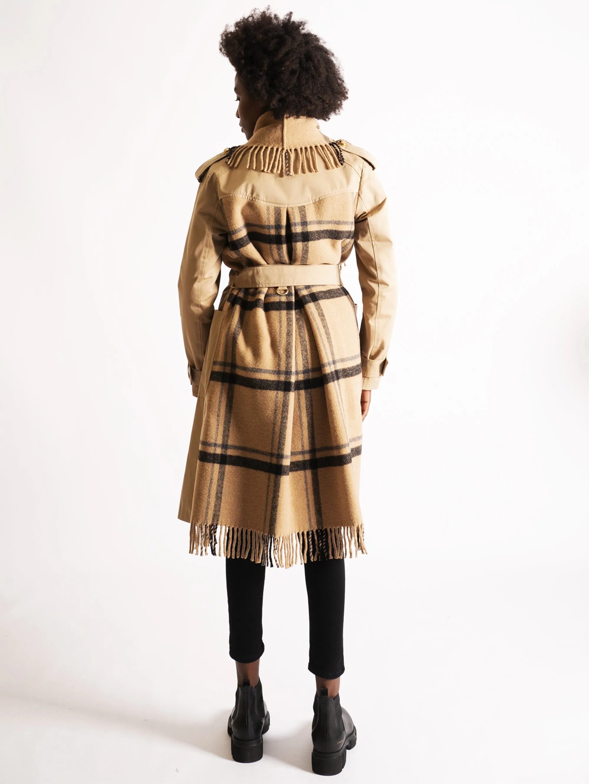 Trench Coat con Sciarpa Cammello
