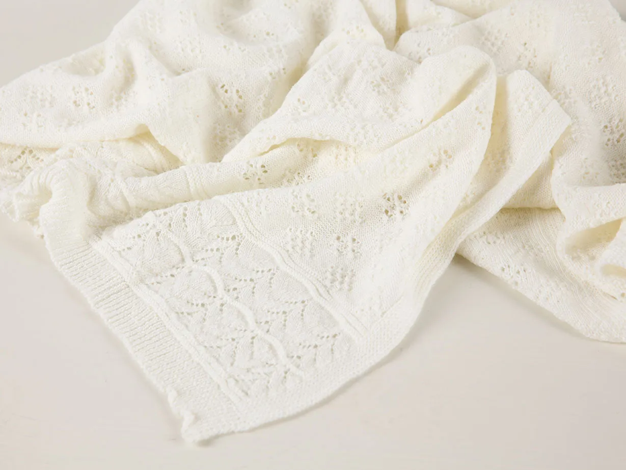 Vintage Inspired Baby Shawl | Bianco