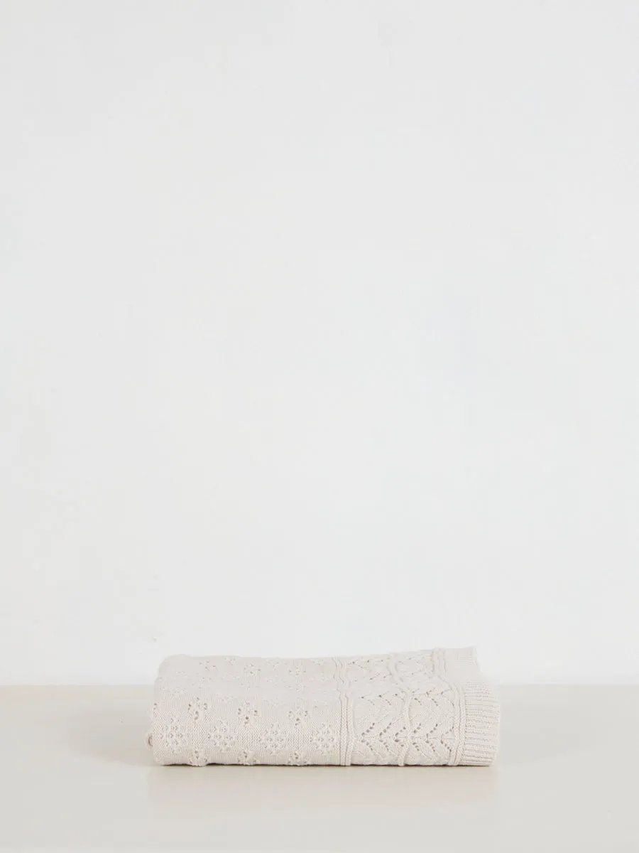 Vintage Inspired Baby Shawl | Oatmeal