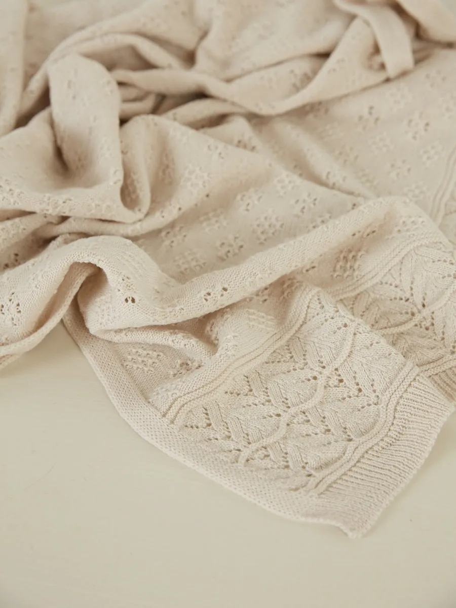 Vintage Inspired Baby Shawl | Oatmeal