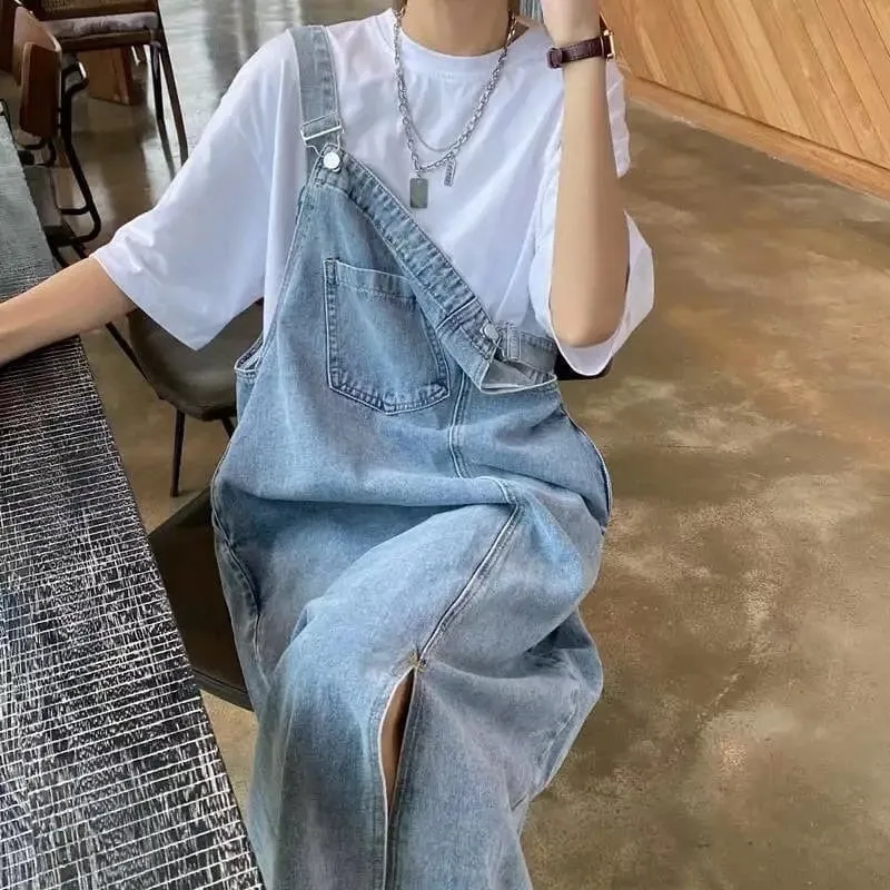 Wjczt Denim Jumpsuits Women Pant Woman Jeans High Waist Denim Pants Wide Leg Denim Clothing Blue Jeans Vintage Quality Fashion