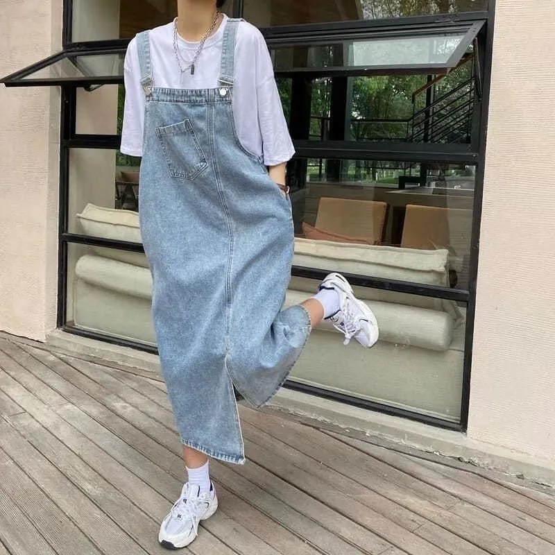 Wjczt Denim Jumpsuits Women Pant Woman Jeans High Waist Denim Pants Wide Leg Denim Clothing Blue Jeans Vintage Quality Fashion