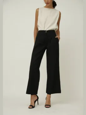 Women Tencel Solid Pleated front Trousers