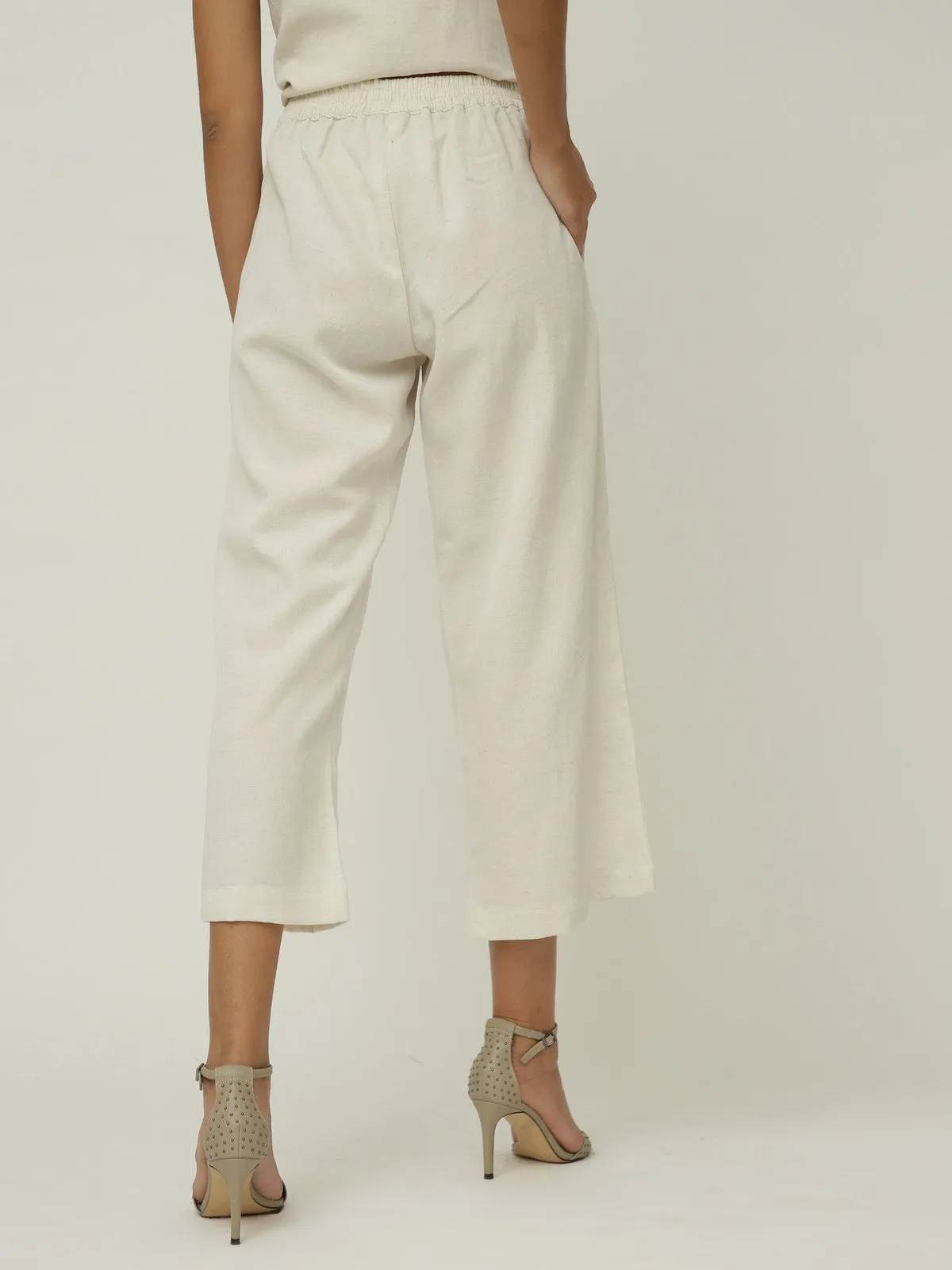 Women Tencel Solid Pleated front Trousers