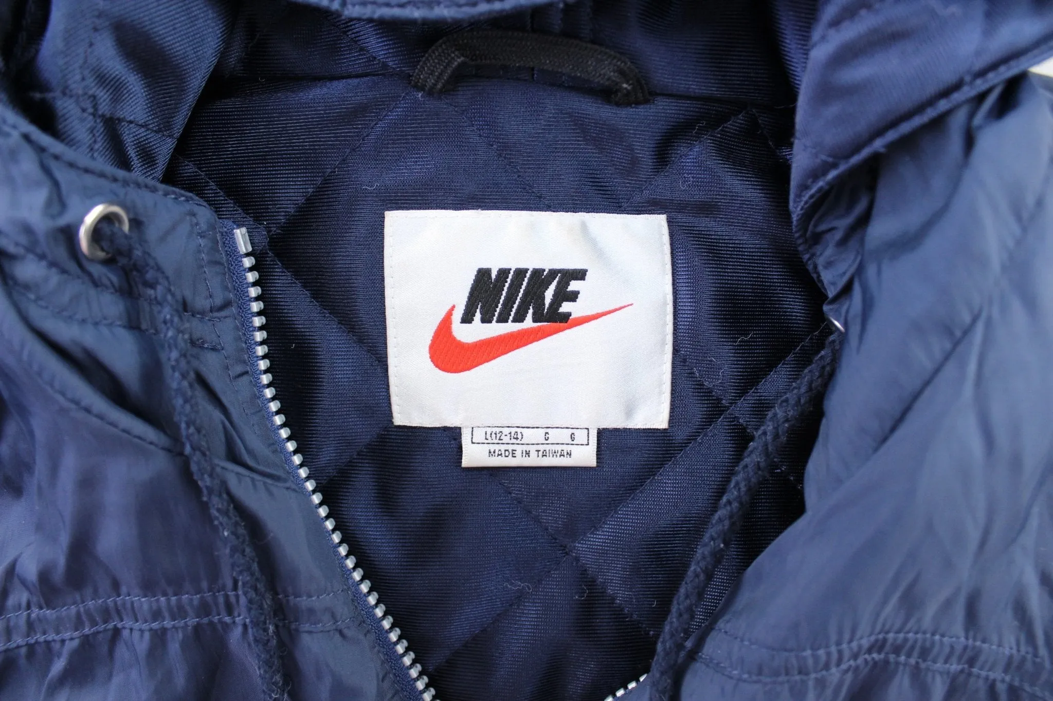 Women's 90's Nike Embroidered Logo Blue Zip Up Jacket