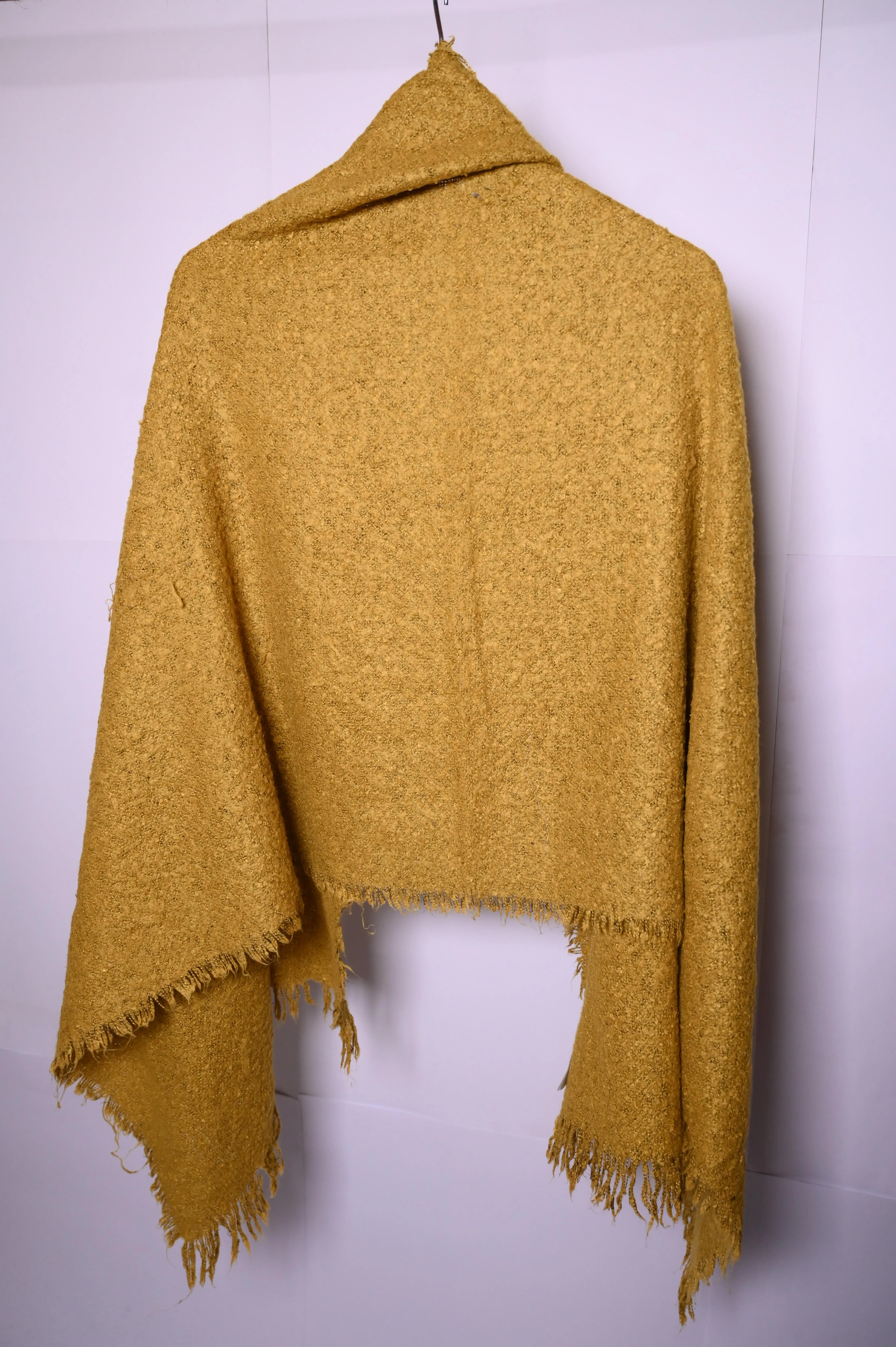 Yellow Wool Shawl - Greenish Yellow Shade